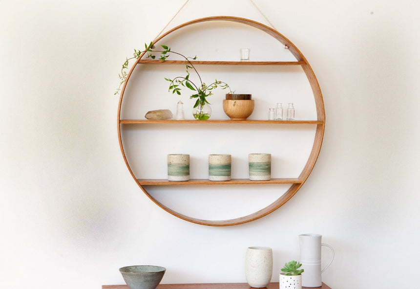 OAK CIRCLE SHELVES