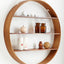 Oak Circle Shelf - Three Tier - Walnut Finish