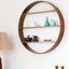 Large Oak Circle Shelf - Walnut Finish