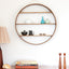 Large Oak Circle Shelf - Walnut Finish