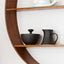 Large Oak Circle Shelf - Walnut Finish