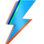 Blue acrylic lightning bolt wall mirror by Bride & Wolfe