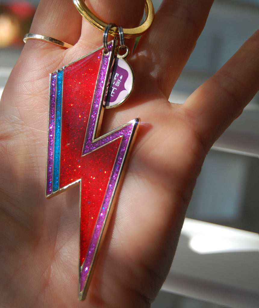 Glitter Bolt Keyring