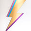 Gold acrylic lightning bolt wall mirror by Bride & Wolfe