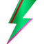 Green acrylic lightning bolt wall mirror by Bride & Wolfe