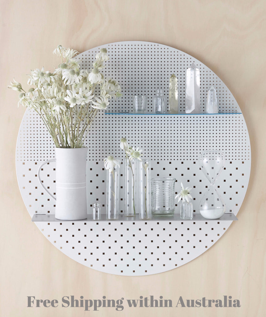 White Mesh Circle Shelf