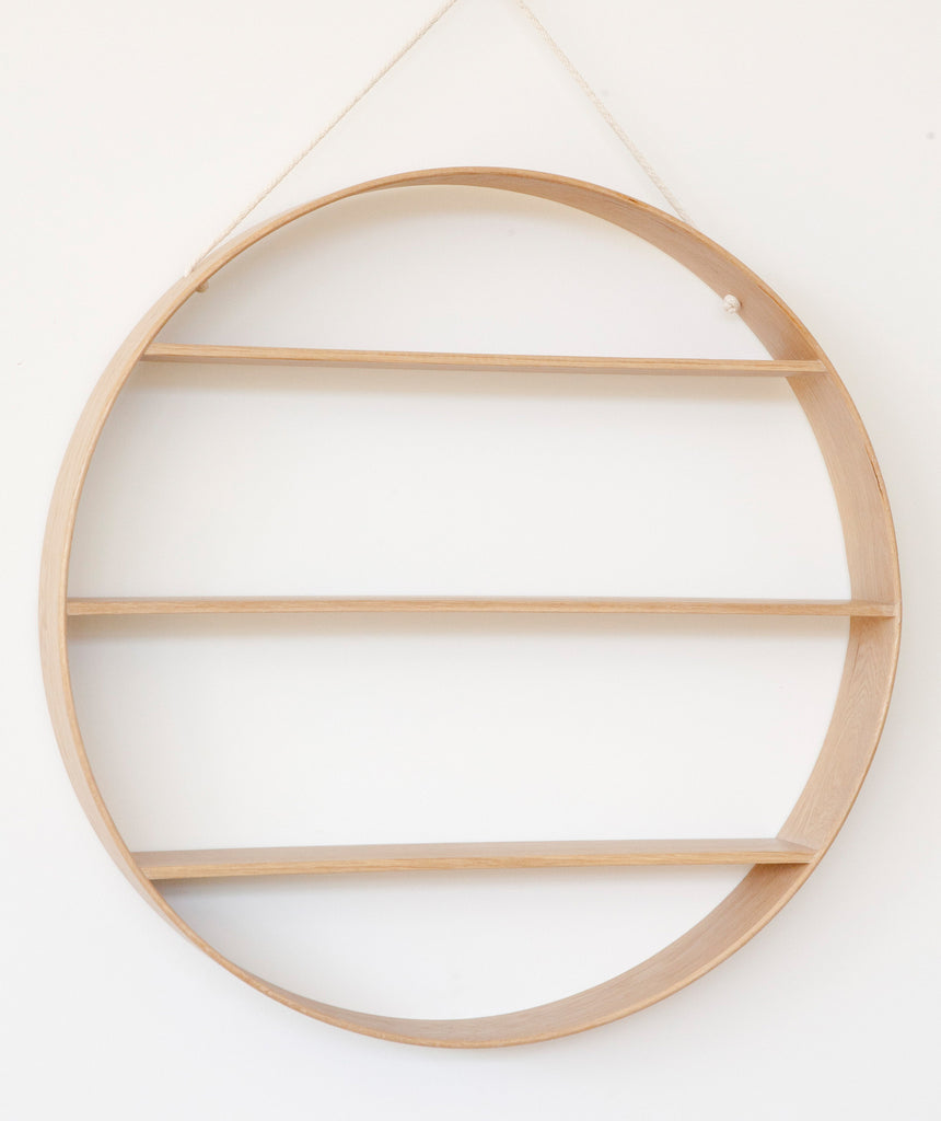 Large Oak Circle Shelf - Natural Finish