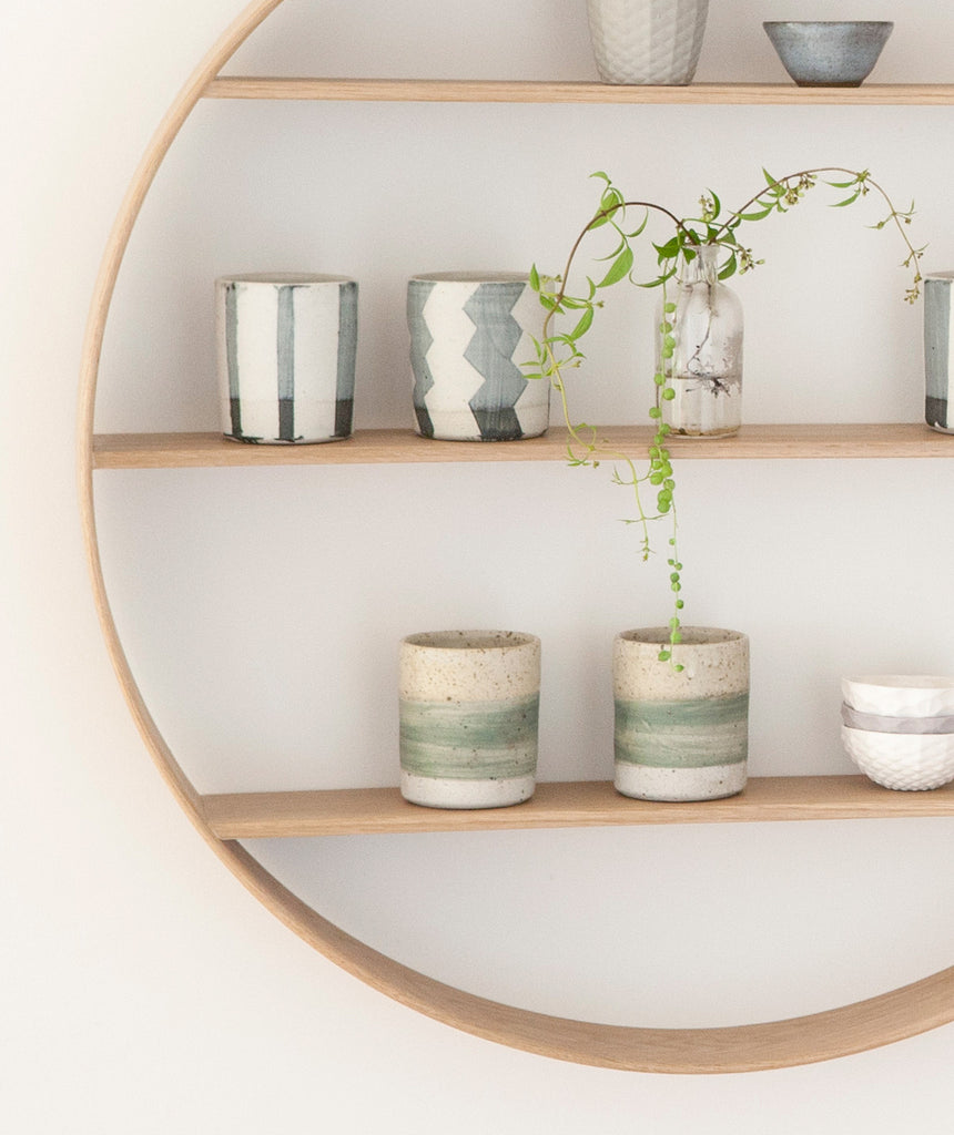 Large Oak Circle Shelf - Natural Finish