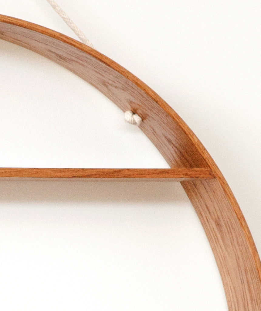 Large Oak Circle Shelf - Oiled Finish