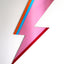 Pink acrylic lightning bolt wall mirror by Bride & Wolfe