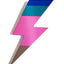 Pink and blue acrylic lightning bolt wall mirror by Bride & Wolfe