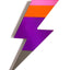 Purple acrylic lightning bolt wall mirror by Bride & Wolfe