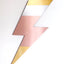 Rose gold and silver acrylic lightning bolt wall mirror by Bride & Wolfe
