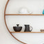 Large Oak Circle Shelf - Walnut Finish